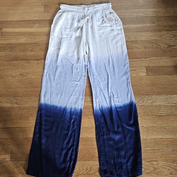 Southern Breeze Blue & White Tie Dye Beachy Pants Women's Size Small to Med NWT - Picture 3 of 16